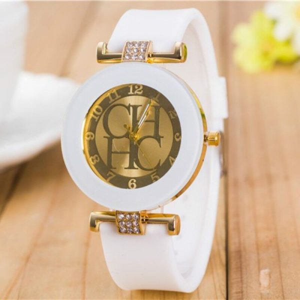 2022 New European And American Ladies Simple Design Quartz Watch, Black And White, Silicone Strap, Large Dial, Creative Fashion - 图片 4