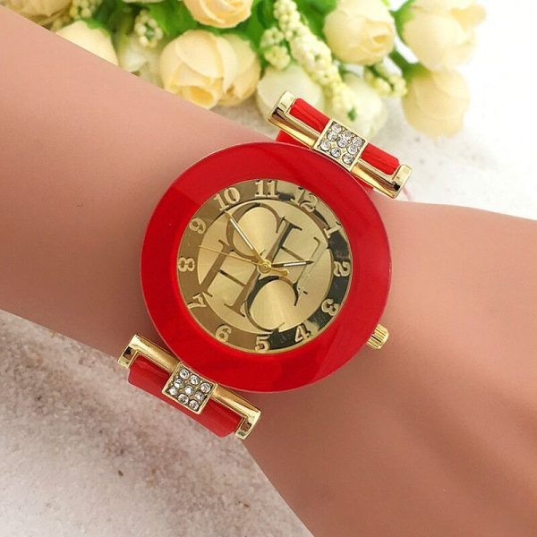 2022 New European And American Ladies Simple Design Quartz Watch, Black And White, Silicone Strap, Large Dial, Creative Fashion - 图片 6