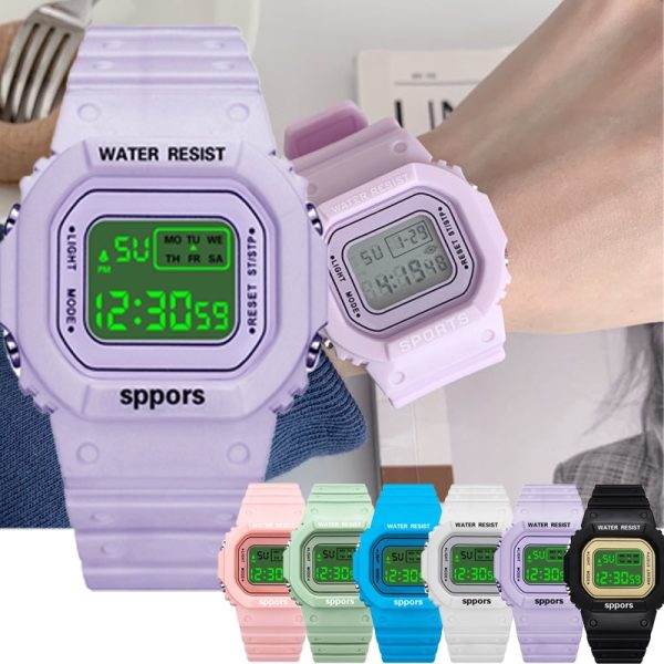 Coloful Watch Women Men Gold Casual Transparent Digital Sport Watches Lover's Gift Clock Children Wristwatch Student Reloj Mujer - 图片 3
