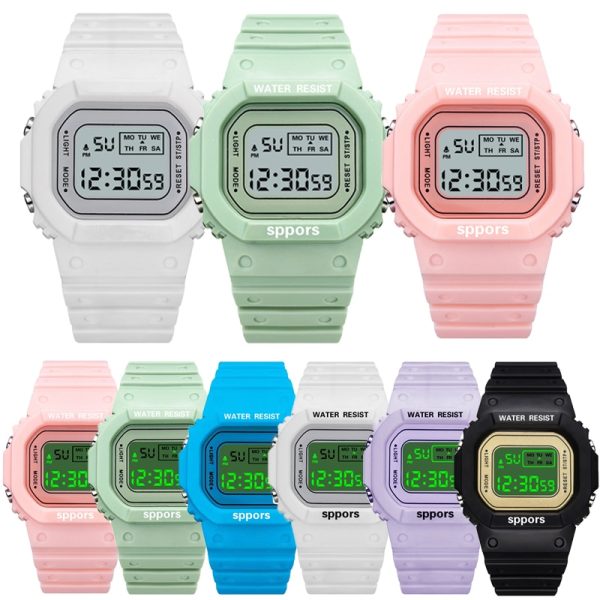 Coloful Watch Women Men Gold Casual Transparent Digital Sport Watches Lover's Gift Clock Children Wristwatch Student Reloj Mujer - 图片 4