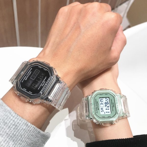 Coloful Watch Women Men Gold Casual Transparent Digital Sport Watches Lover's Gift Clock Children Wristwatch Student Reloj Mujer
