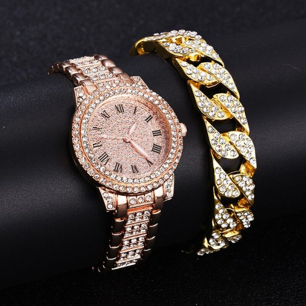 Diamond Women Watches Gold Watch Ladies Wrist Watches Luxury Brand Rhinestone Women's Bracelet Watches Female Relogio Feminino - 图片 2