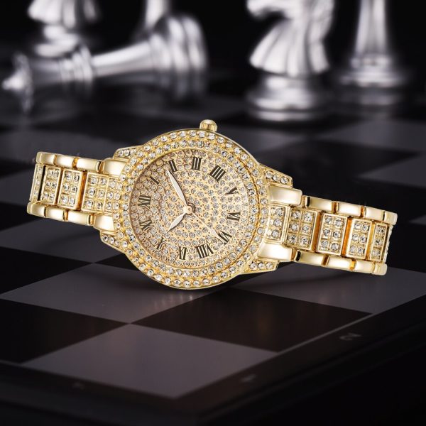 Diamond Women Watches Gold Watch Ladies Wrist Watches Luxury Brand Rhinestone Women's Bracelet Watches Female Relogio Feminino - 图片 4