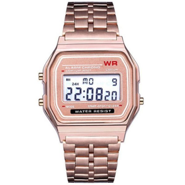Electronic Watches Rose Gold Silver Watches Woman Men Watch Digital Display Retro Style Clock Men's Digital Wristwatches - 图片 4