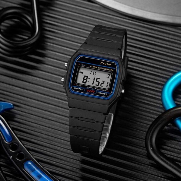 Fashion Digital Men's Watches F91w Luxury Stainless Steel Link Wrist Watch Band Business Electronic Women Clock Reloj Hombre - 图片 5