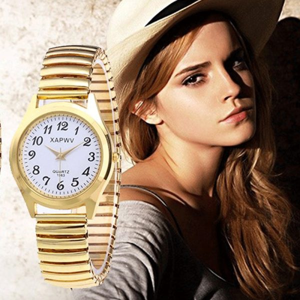 Fashion Women Men Watch Flexible Elastic Band Quartz Wrist Watch Steel Strap Couple Watch Gift - 图片 3