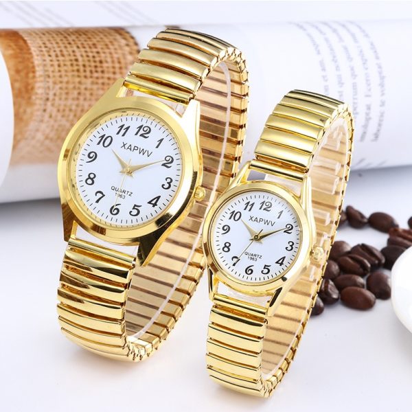 Fashion Women Men Watch Flexible Elastic Band Quartz Wrist Watch Steel Strap Couple Watch Gift - 图片 5
