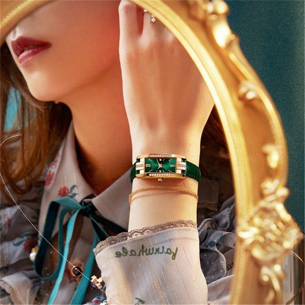 Fashion Xiaohong Strap Diamond Square Watches Women Watch Elegant Retro Women's Watch Decorative Wrist Watch Reloj Mujer - 图片 5