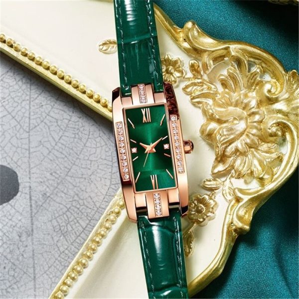 Fashion Xiaohong Strap Diamond Square Watches Women Watch Elegant Retro Women's Watch Decorative Wrist Watch Reloj Mujer - 图片 3