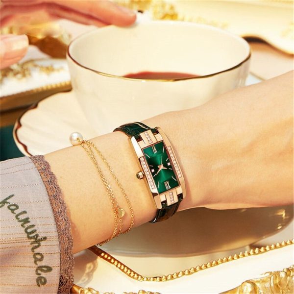 Fashion Xiaohong Strap Diamond Square Watches Women Watch Elegant Retro Women's Watch Decorative Wrist Watch Reloj Mujer - 图片 4