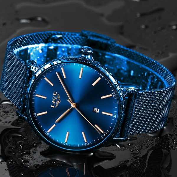 LIGE Womens Watches Top Brand Luxury Waterproof Watch Fashion Ladies Stainless Steel Wristwatch Casual Quartz Clock Reloj Mujer - 图片 3