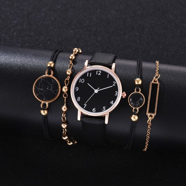 Ladies Watches Small Fashion Simple Versatile Student Quartz Watch Bracelet Fashion Combination Set Reloj De Señoras - 图片 2