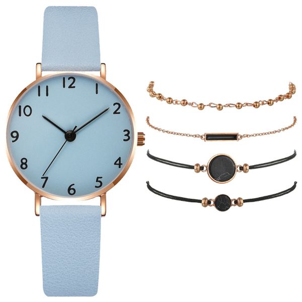 Ladies Watches Small Fashion Simple Versatile Student Quartz Watch Bracelet Fashion Combination Set Reloj De Señoras - 图片 4