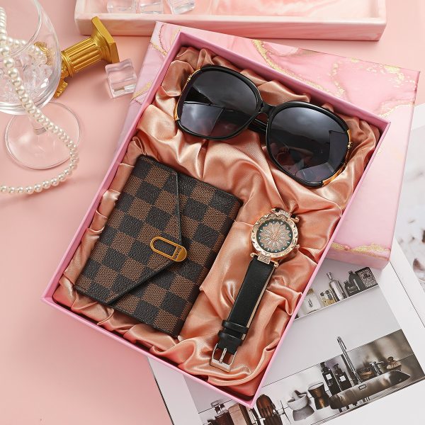 Lady gift box set Birthday gift set glasses wallet watch combination set box A08328 - 图片 2