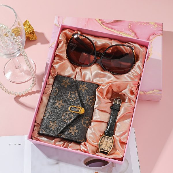 Lady gift box set Birthday gift set glasses wallet watch combination set box A08328 - 图片 3