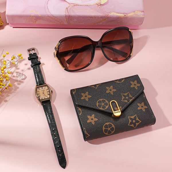 Lady gift box set Birthday gift set glasses wallet watch combination set box A08328 - 图片 5
