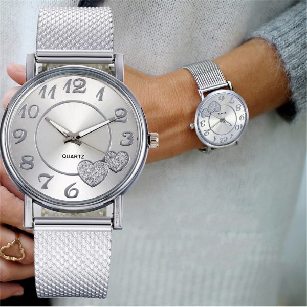 Latest Top Ladies Mesh Belt Watch Wild Lady Gift Fashionable Simple Style Quartz Wristwatch Reloj Mujer Montre Femme Relogio - 图片 3