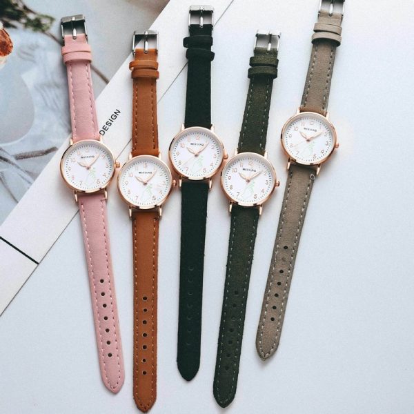 Luminous Watch Night Glowing Women Cute Leather Watches Simple Small Dial Quartz Clock Watch Wrist For Girls - 图片 2