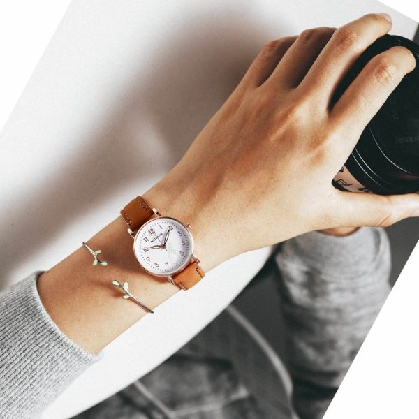 Luminous Watch Night Glowing Women Cute Leather Watches Simple Small Dial Quartz Clock Watch Wrist For Girls - 图片 4