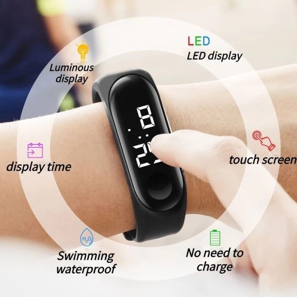 M3 Led Wristwatch Fitness Color Screen Smart Sport Bracelet Activity Running Tracker Heart Rate For Men Women Silicone Watch - 图片 3