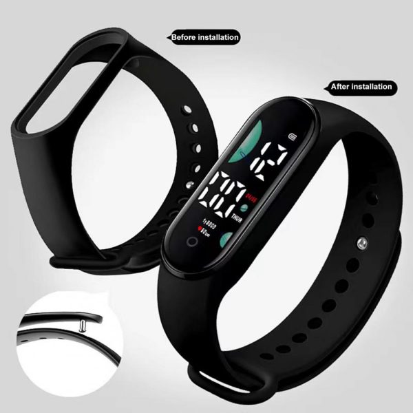 M9 Electronic Watch LED Touch Control Waterproof Multifunctional Week Time Display Men Women Unisex Sports Bracelet for Kids - 图片 2
