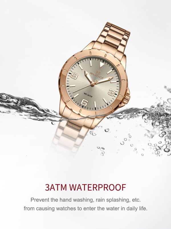 NAVIFORCE Fashion Women Wrist Watch Stainless steel Dress Quartz Ladies Watch Waterproof Wild Girlfriends Watch Birthday Gift - 图片 4