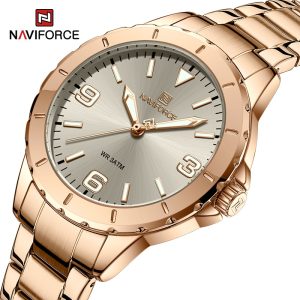 NAVIFORCE Fashion Women Wrist Watch Stainless steel Dress Quartz Ladies Watch Waterproof Wild Girlfriends Watch Birthday Gift
