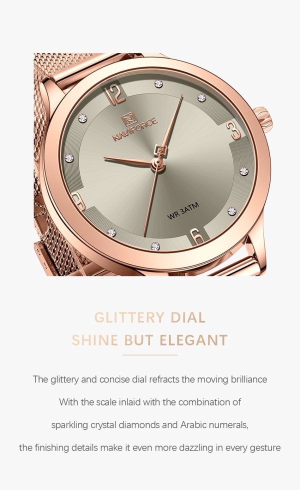 NAVIFORCE Women Watches New Fashion Luxury Brand Women's Watch Stainless Strap Quartz Wrist Watch For Female Relogio Feminino - 图片 4
