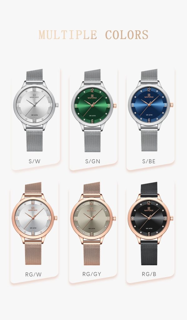 NAVIFORCE Women Watches New Fashion Luxury Brand Women's Watch Stainless Strap Quartz Wrist Watch For Female Relogio Feminino - 图片 6