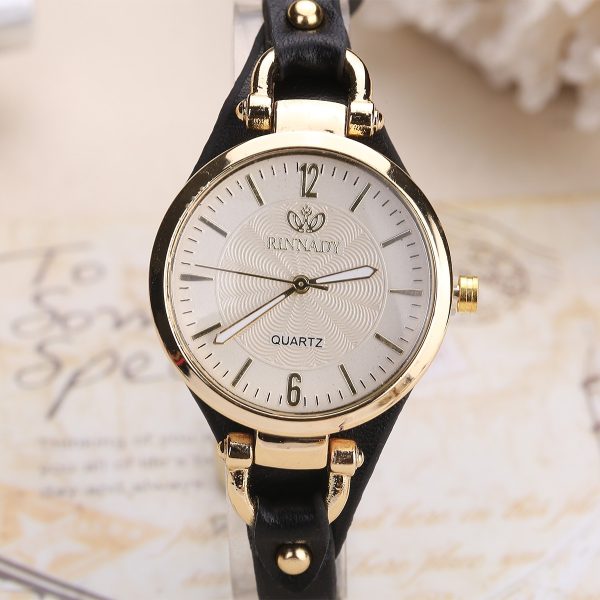 Pop 2022 Quartz Watch Women's Watch Leather Thin Strap Solid Color Fashion Women's Gift Watch Relojes Para Mujer - 图片 2