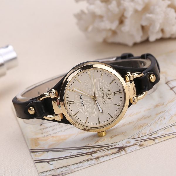 Pop 2022 Quartz Watch Women's Watch Leather Thin Strap Solid Color Fashion Women's Gift Watch Relojes Para Mujer - 图片 3