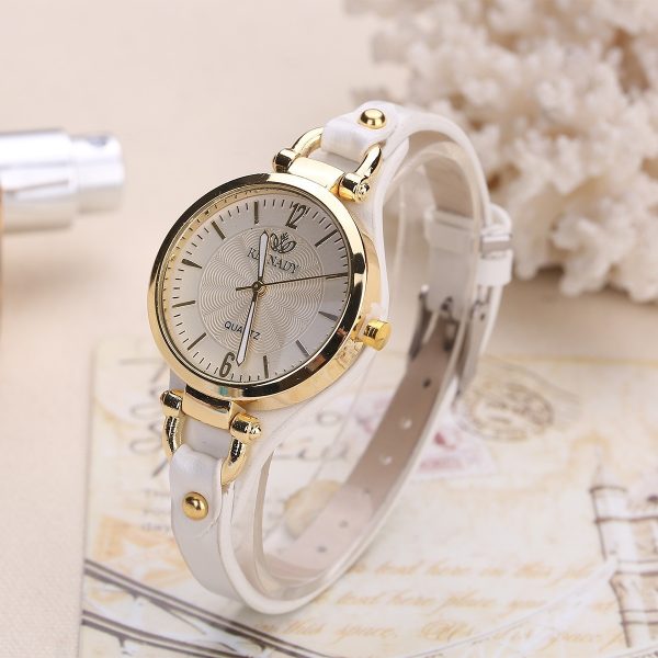 Pop 2022 Quartz Watch Women's Watch Leather Thin Strap Solid Color Fashion Women's Gift Watch Relojes Para Mujer - 图片 4
