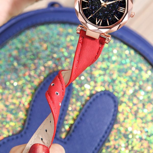 WOKAI high quality fashion casual women's belt Quartz Watch Lady student full diamond fashion vintage clock women - 图片 4