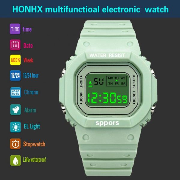 Watches For Student Boy Girl Candy Color Outdoor Sports Watches New Fashion Children LED Digital Watch Women Men Wristwatch - 图片 4
