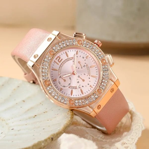 Watches Set Luxury Rhinestone Women Fashion Elegant Wristwatch Quartz Watch For Girl Ladies Clock Relogio Feminino - 图片 4