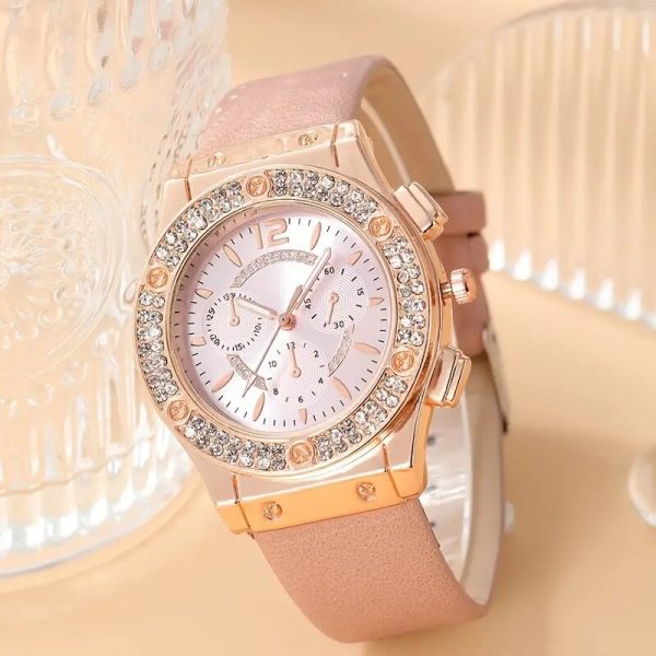 Watches Set Luxury Rhinestone Women Fashion Elegant Wristwatch Quartz Watch For Girl Ladies Clock Relogio Feminino - 图片 6