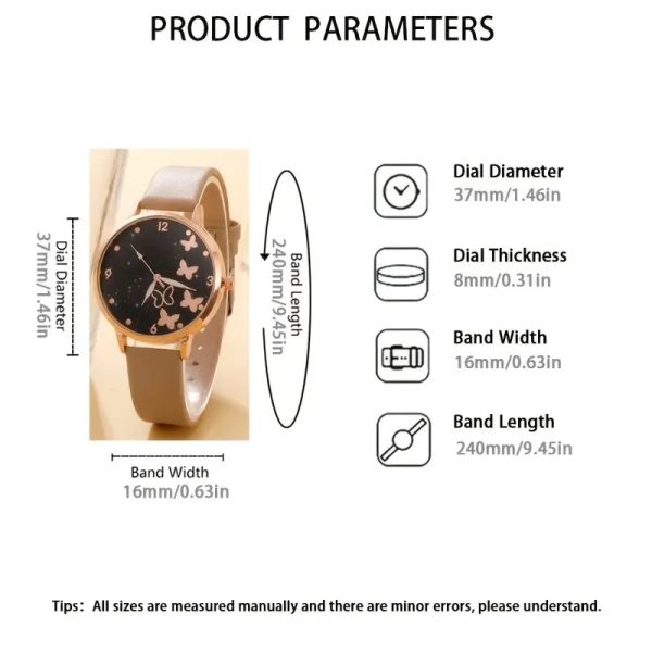 Women Fashion Casual Leather Belt Watches Ladies Starry Sky Butterfly Dial Quartz Wristwatches Dress Clock Reloj Mujer - 图片 5