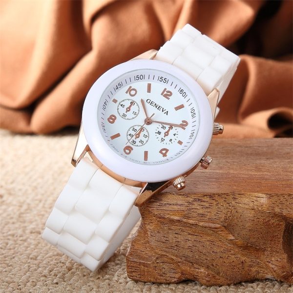 Women Watches Ultra-thin Luxury Quartz Watch Fashion Ladies Clock White Silicone Wristwatch - 图片 2