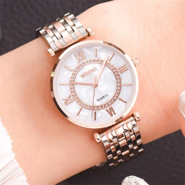 Women's Luxury Crystal Women Bracelet Watches Top Brand Fashion Diamond Ladies Quartz Watch Steel Female Wristwatch - 图片 5