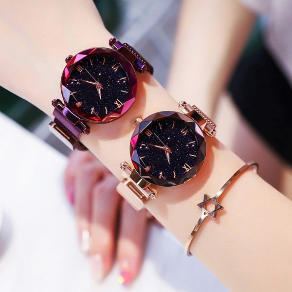 Zegarek Damski 2023 Luxury Starry Sky Women Watches Magnetic Mesh Belt Band Watch Women's Fashion Dress Wristwatch Reloj Mujer - 图片 2