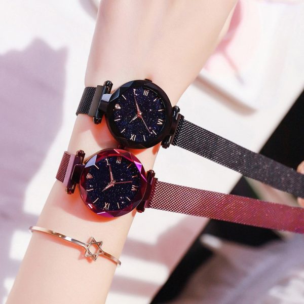 Zegarek Damski 2023 Luxury Starry Sky Women Watches Magnetic Mesh Belt Band Watch Women's Fashion Dress Wristwatch Reloj Mujer - 图片 4