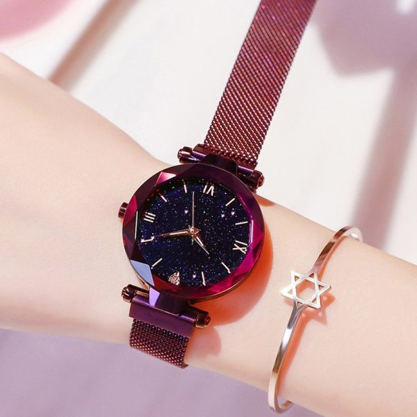 Zegarek Damski 2023 Luxury Starry Sky Women Watches Magnetic Mesh Belt Band Watch Women's Fashion Dress Wristwatch Reloj Mujer - 图片 5